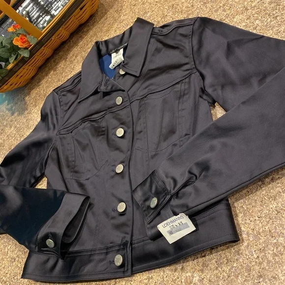 NWT ABS Evening By Allen Schwartz Satiny Jacket Petite X/S - Picture 1 of 12